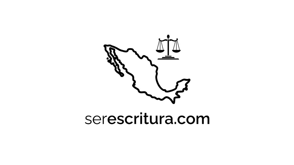 Mapa de México junto a una balanza de justicia, representando el Aviso Legal de serescritura.com, donde la aceptación de los términos implica el compromiso de regirse por las leyes mexicanas.