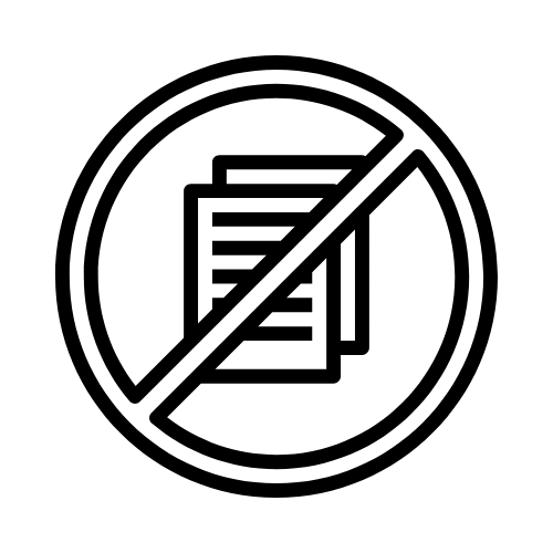 Dos archivos duplicados atravesados por el signo de prohibición para indicar que está prohibido copiar textos.