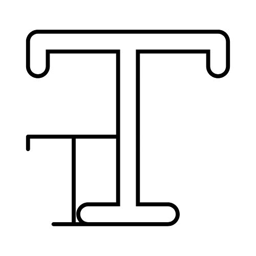 Dos letras "T" mayúsculas en diferentes tipos de fuentes para representar familias tipográficas.