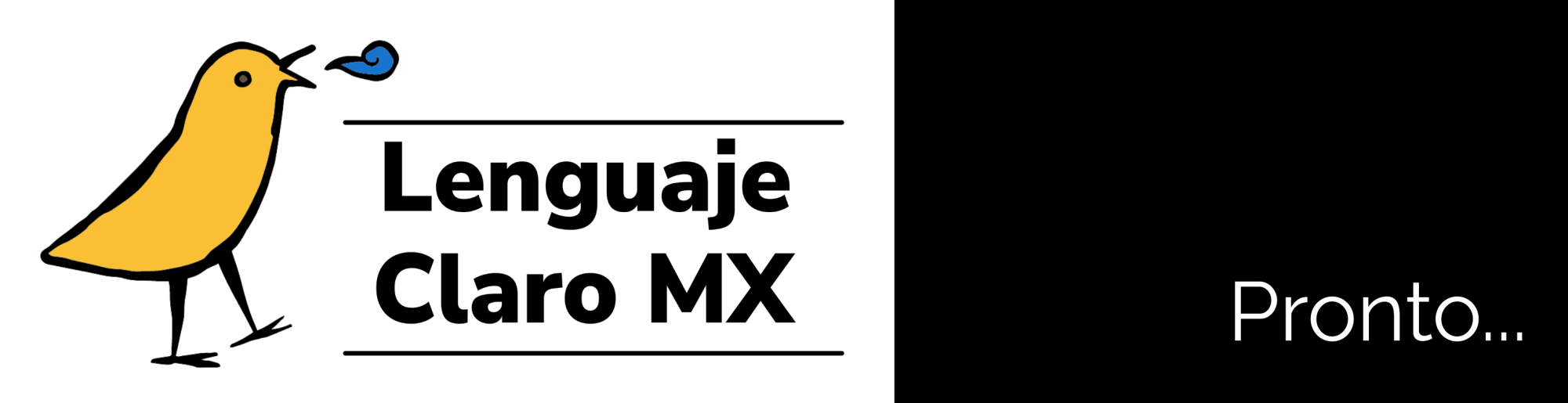El logotipo de Lenguaje Claro MX. Acompañado de la palabra "Pronto".